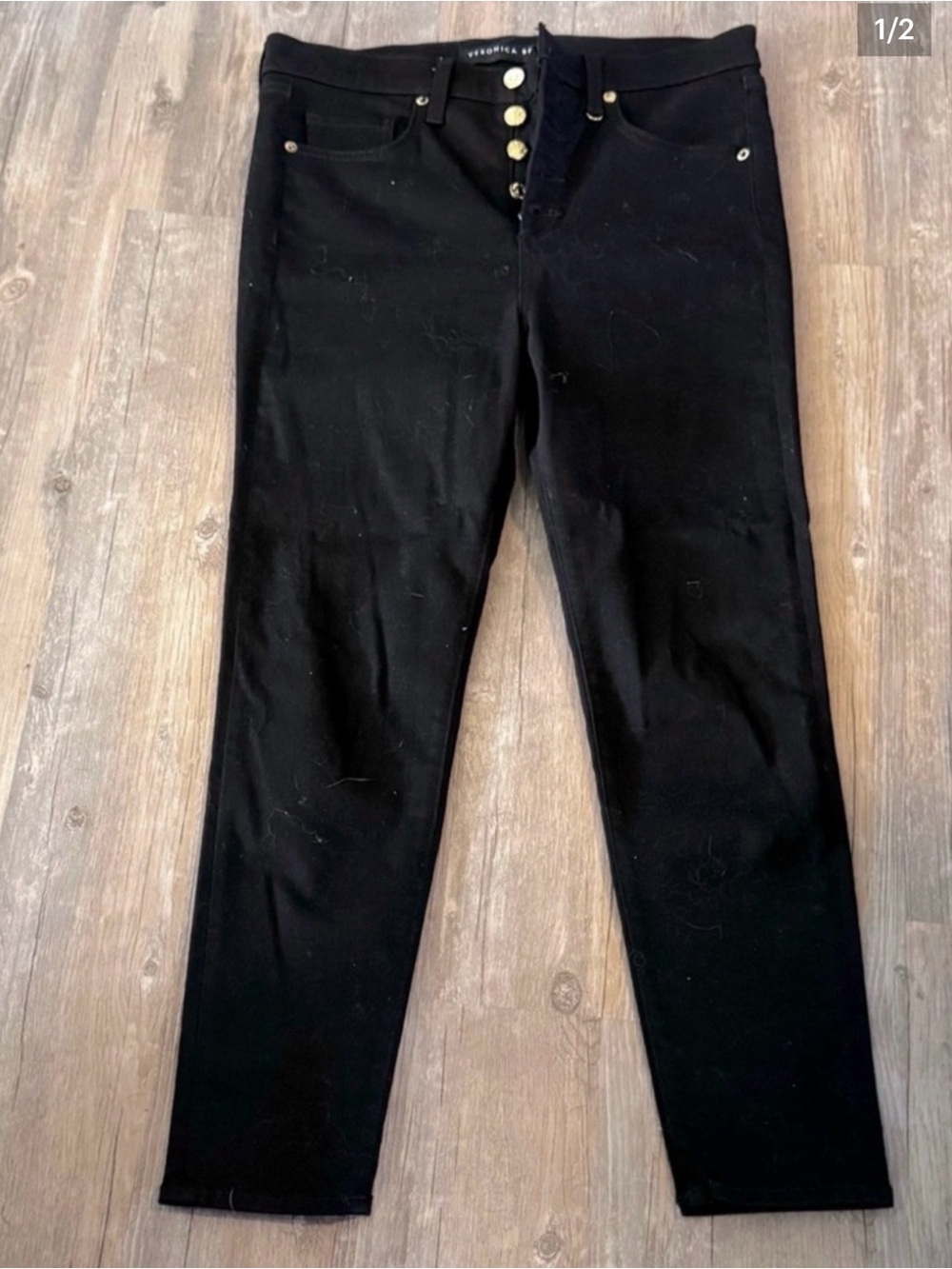 Veronica Beard Debbie 10” Skinny Leg Black Jeans Size 30